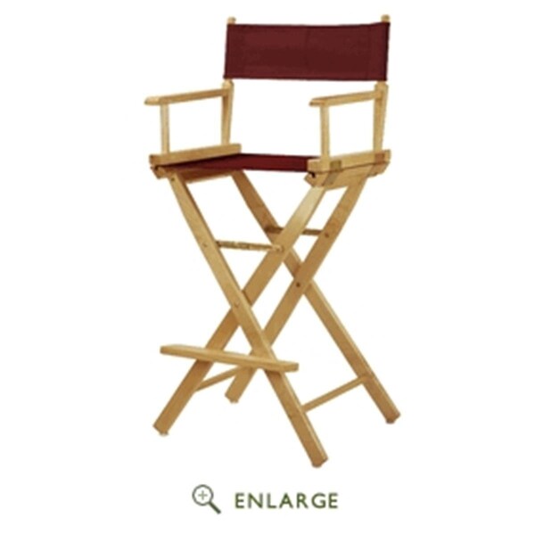 Betterbeds 230-00-021-48 30 in. Directors Chair Natural Frame with Burgundy Canvas BE4265116 - main